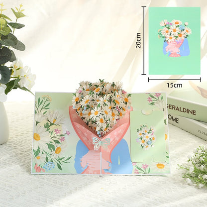 Paper Love 3D Pop-Up Valentine’s Card 🌹 Romantic Flower Bouquet Keepsake 💌 Perfect Gift for Loved Ones 🎁