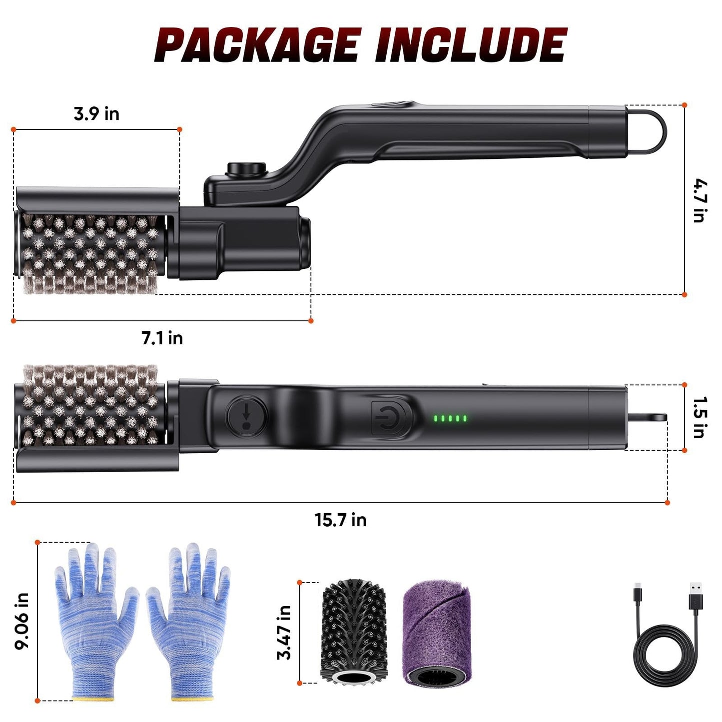 Cordless Electric Rotary Grill Brush for BBQ
