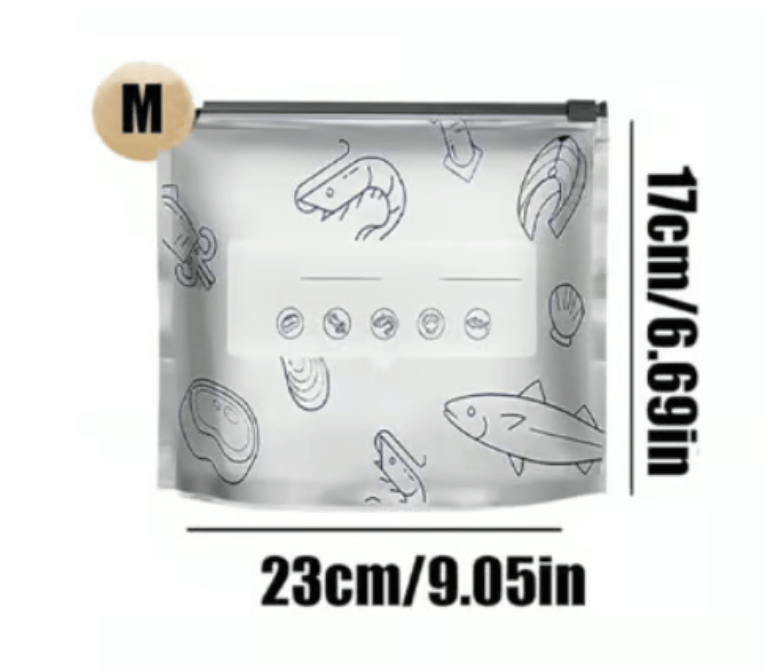 💥(Pack of 30) 2026 New Reusable Aluminum Foil Sealing Food Storage Bags with Labels and Zipper Closure, suitable for food preservation and longer storage.