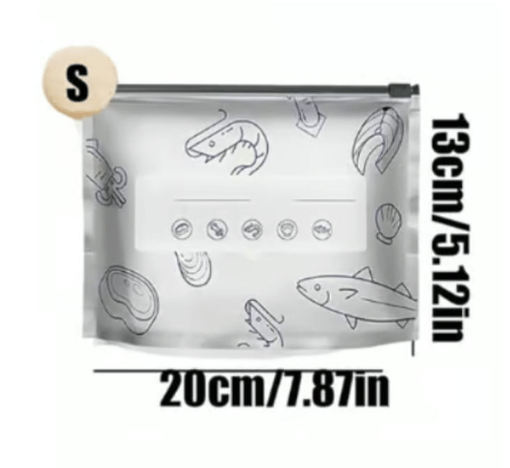 💥(Pack of 30) 2026 New Reusable Aluminum Foil Sealing Food Storage Bags with Labels and Zipper Closure, suitable for food preservation and longer storage.