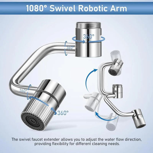 🏷 🎉 Rotatable Faucet Aerator Extension with 2 Splash Modes 💦, Free Install Kit 🎁