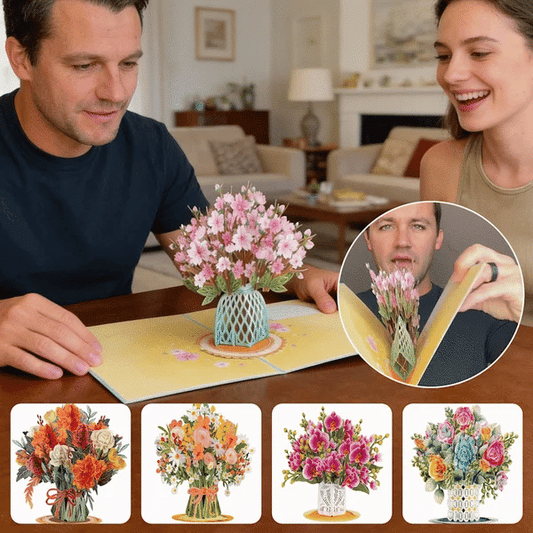 Paper Love 3D Pop-Up Valentine’s Card 🌹 Romantic Flower Bouquet Keepsake 💌 Perfect Gift for Loved Ones 🎁