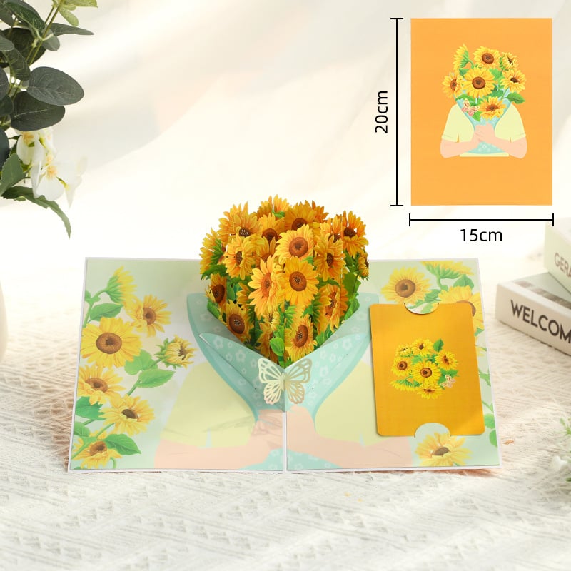 Paper Love 3D Pop-Up Valentine’s Card 🌹 Romantic Flower Bouquet Keepsake 💌 Perfect Gift for Loved Ones 🎁